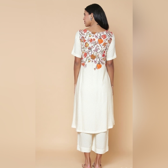 Biba Kurtas Biba Womens Floral Kurta Palazzo Set Cotton Kurta With